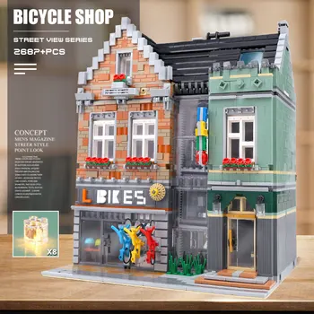 15034 Streetview Building Igračke Compaitble s 10004 MOC Bike Shop model gradivni blokovi skupština cigle dječji božićni pokloni