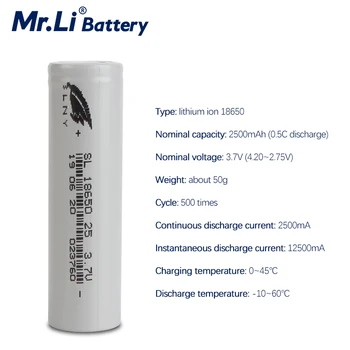 18650 3.7 V 2500mAh litij baterija baterija baterija baterija baterija Power 3C-5C baterija pogodna za zamjenu baterije EV električni alat