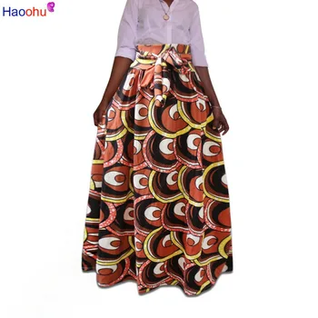 2018 zip women Sexy long african maxi skirt printed Traditional africa style lady slobodna suknja ženski plus veličina M-5XL