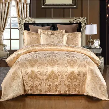 50 komplet posteljinu Queen Krevetom deka svilenu posteljinu deka visoke kvalitete luksuzni zlatna boja 2/3pcs deka