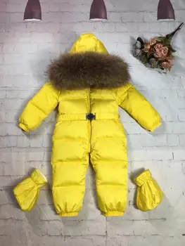 75-155см 2019 zima dijete dolje kaput patka dolje odijelo gornja odjeća, krzno tijelo, dječji kombinezon dolje kaput dječji kombinezon Kombinezon