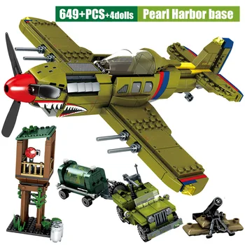 DIY vojni borac Diy model helikoptera gradivni blokovi grad WW2 mort se avion policija brojke cigle igračke za dječake