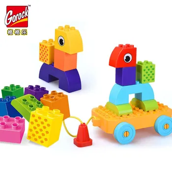 GOROCK 6 Style Big Blocks Fruit and Vegetable Trucks Big Building Blocks Set Kids DIY Creative Baby Toy