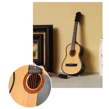 Mini klasična gitara minijaturni model gitare drveni mini zaslon gitare model glazbenog instrumenta sa držačem za kućišta