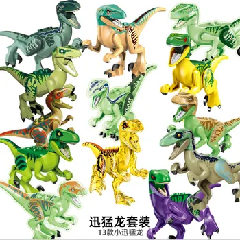 Novi jure play dinosaur skup sastavnih blokova igračke figure velociraptor Трицератоп T-Rex Dino World Park keramička igračka za dječaka