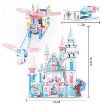 Novi ledeni dvorac skup sastavnih blokova brojke snijeg World series Kraljica Anna model igračke za prijatelja djevojke darove M38-B0789