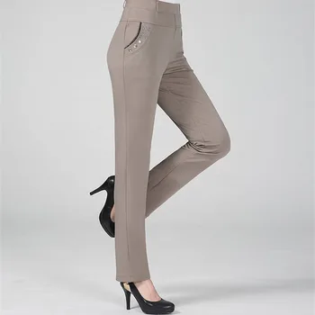 Novi демисезонные Ženske hlače Ravnih nogavica sa visokim strukom ženske office svakodnevne ženske jahaće hlače nalik na tanak Mujer plus size 5XL