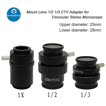 SZM CTV 1/2 1/3 1X adapter 0.3 X 0.5 X 1X C mount objektiv za Тринокулярного стереомикроскопа HDMI VGA USB dodatna oprema za kamkorder