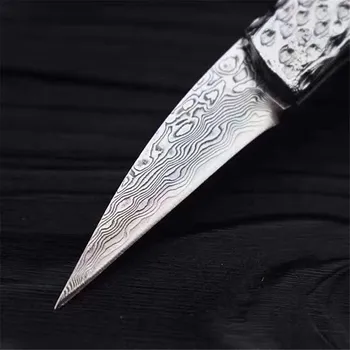 Visokokvalitetna Дамасская čelik, sklopivi nož za preživljavanje, džep zaštitne mini-sklopivi noževi čelik, ručka glave lovačkih noževa