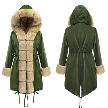 WYWAN novi pamuk brod Parker Parka moda krzna ovratnik zimska jakna žene srednje duljine s kapuljačom jakne kaputi
