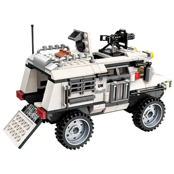 Просветите 300шт vojni blokovi polaganje oklopnih strojeva oružje Миниган UN snaga vozila cigle razvojne igračke djeca